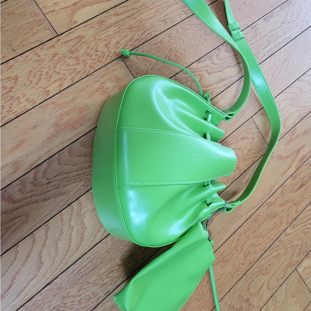Geir Ness Green Norway leather Cinchable bag with long strap